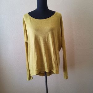 Eileen Fisher Linen Long Sleeve Asymmetrical Tunic Knit Top Size M
